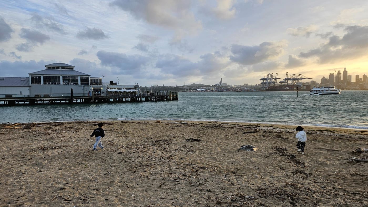 Watching the sunset over the CBD from Devonport