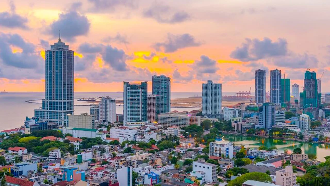 Colombo city skyline and fort district