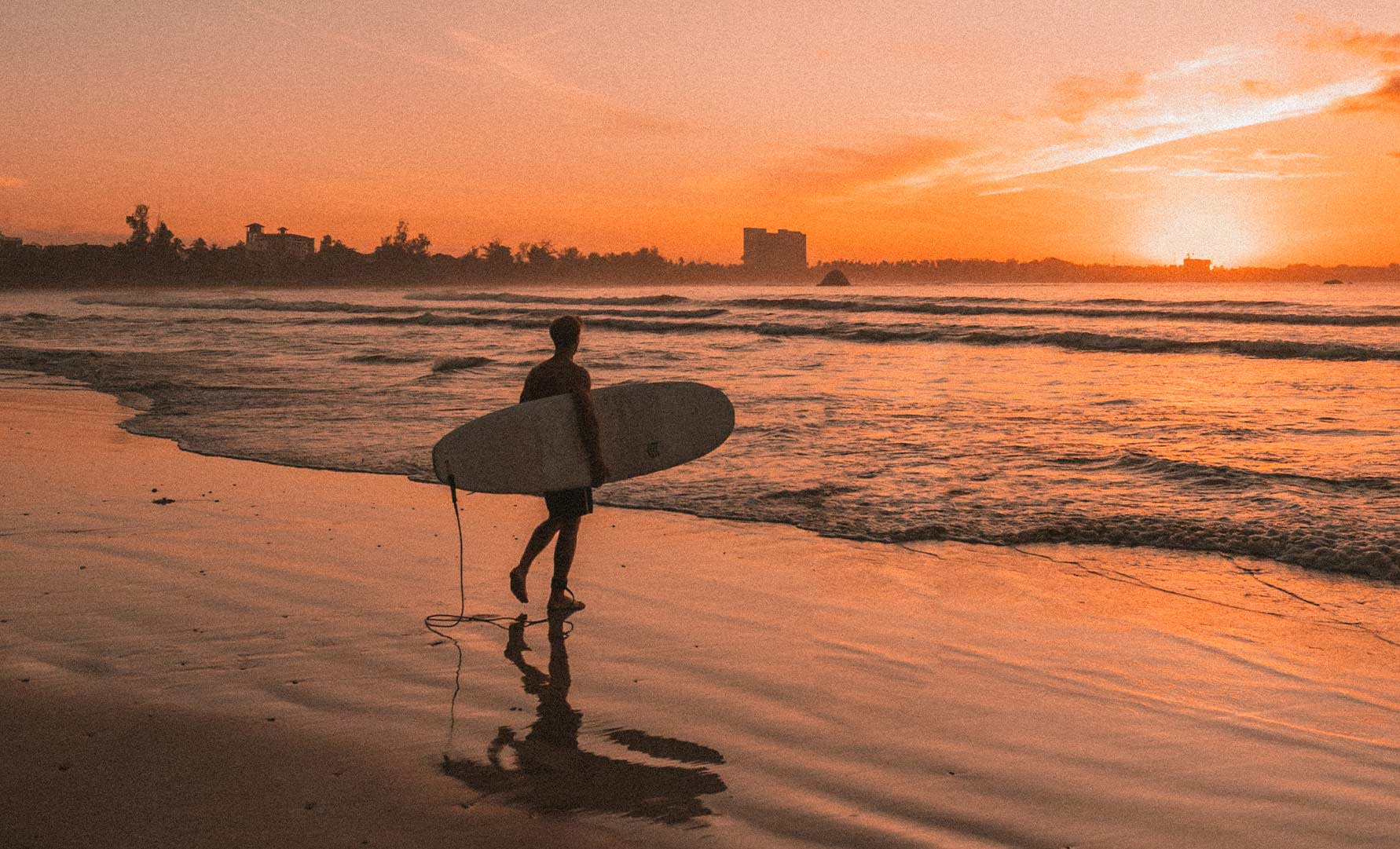 Surfing at Ahangama beach southern Sri Lanka