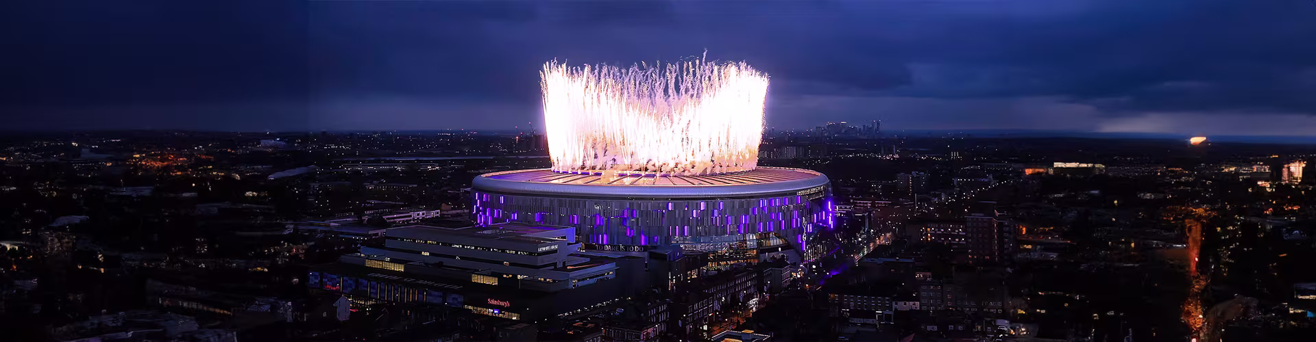 Fireworks from Tottenham Hotspur Stadium