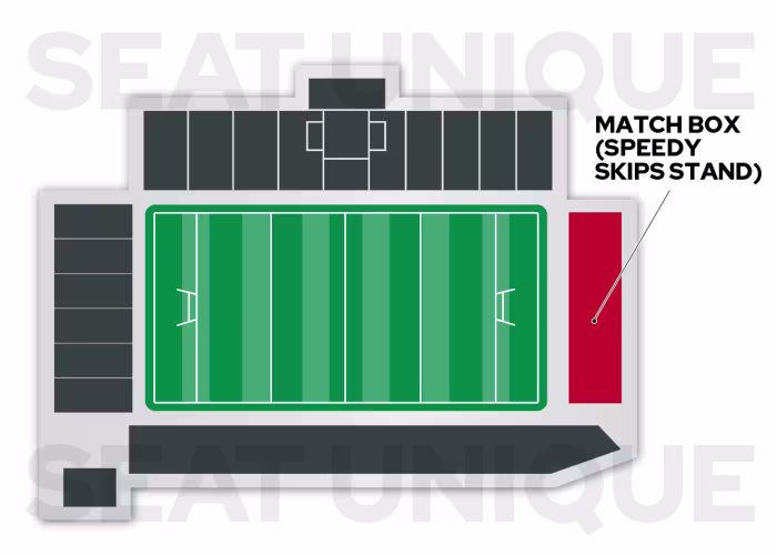 West Terrace Box Seating Map at Kingsholm Stadium