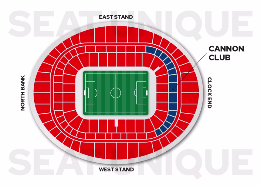 Arsenal, Emirates Stadium Seat Map - Cannon Club