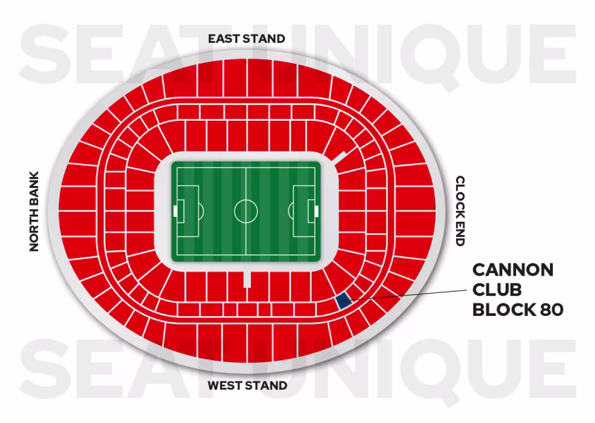 Arsenal, Emirates Stadium Seat Map - Cannon Club