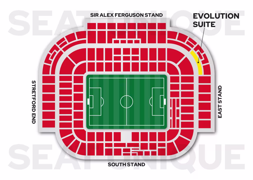 Manchester United, Old Trafford Seat Map - Evolution Experience