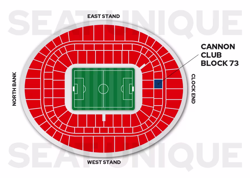 Arsenal, Emirates Stadium Seat Map - Cannon Club | Block 73