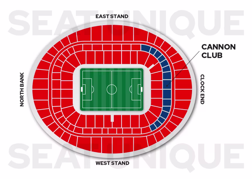 Arsenal, Emirates Stadium Seat Map - Cannon Club