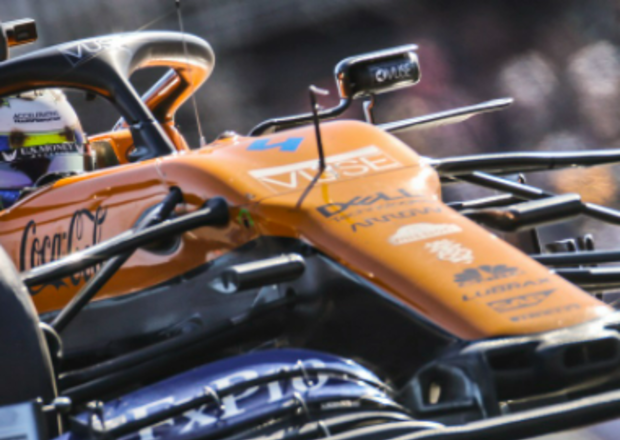 Orange Formula 1 racing car