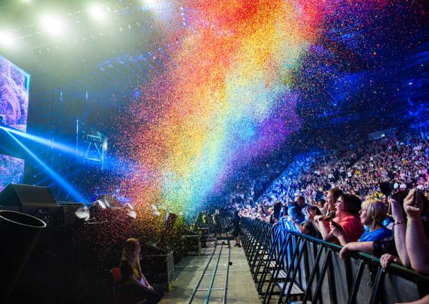 Fans at the barrier watching concert at first direct arena in Leeds