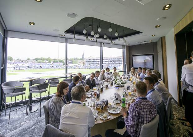 Cricket fans enjoying hospitality at Headingley 