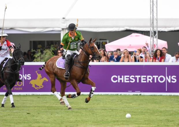 View of Polo players from hospitality area 