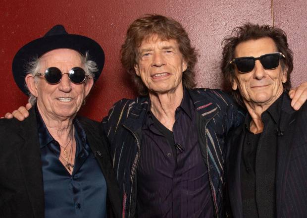 Keith Richards, Mick Jagger and Ronnie Wood of The Rolling Stones