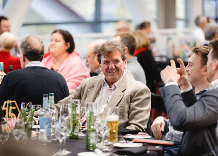 Fans enjoying hospitality in the Players Lounge at Principality Stadium