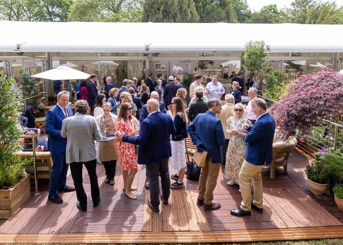 Guests enjoying the Spring Garden at Chelsea Flower Show