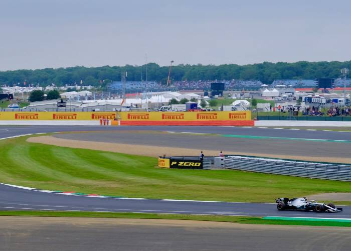 F1 cars on track