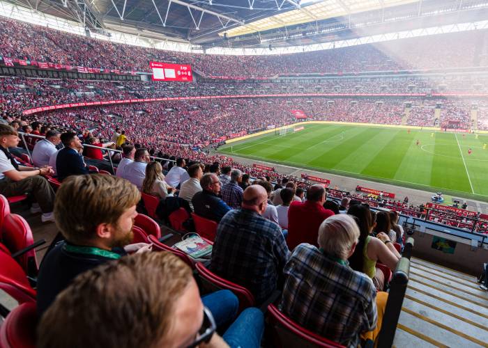 Fans watching England from premium seats at Wembley