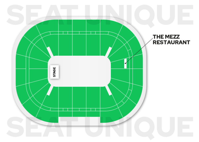 Twenty One Pilots AO Arena seating plan, The Mezz Restaurant