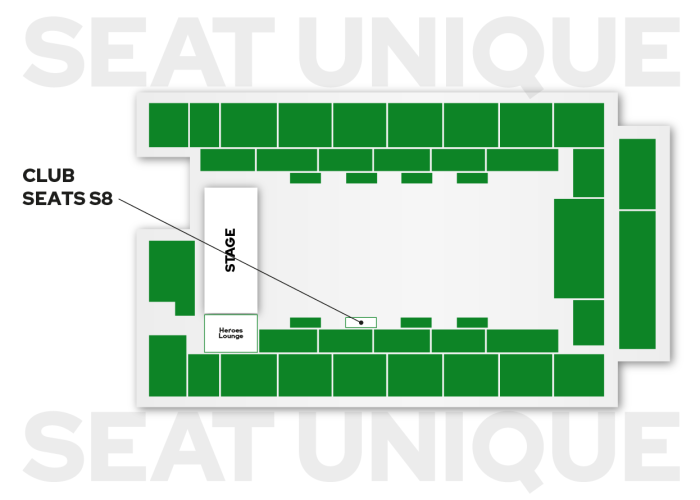 Club Seats South (S8) Seating Map