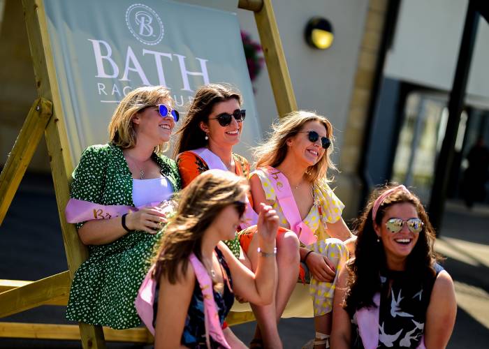 Fans enjoying the racing at Bath Racecourse