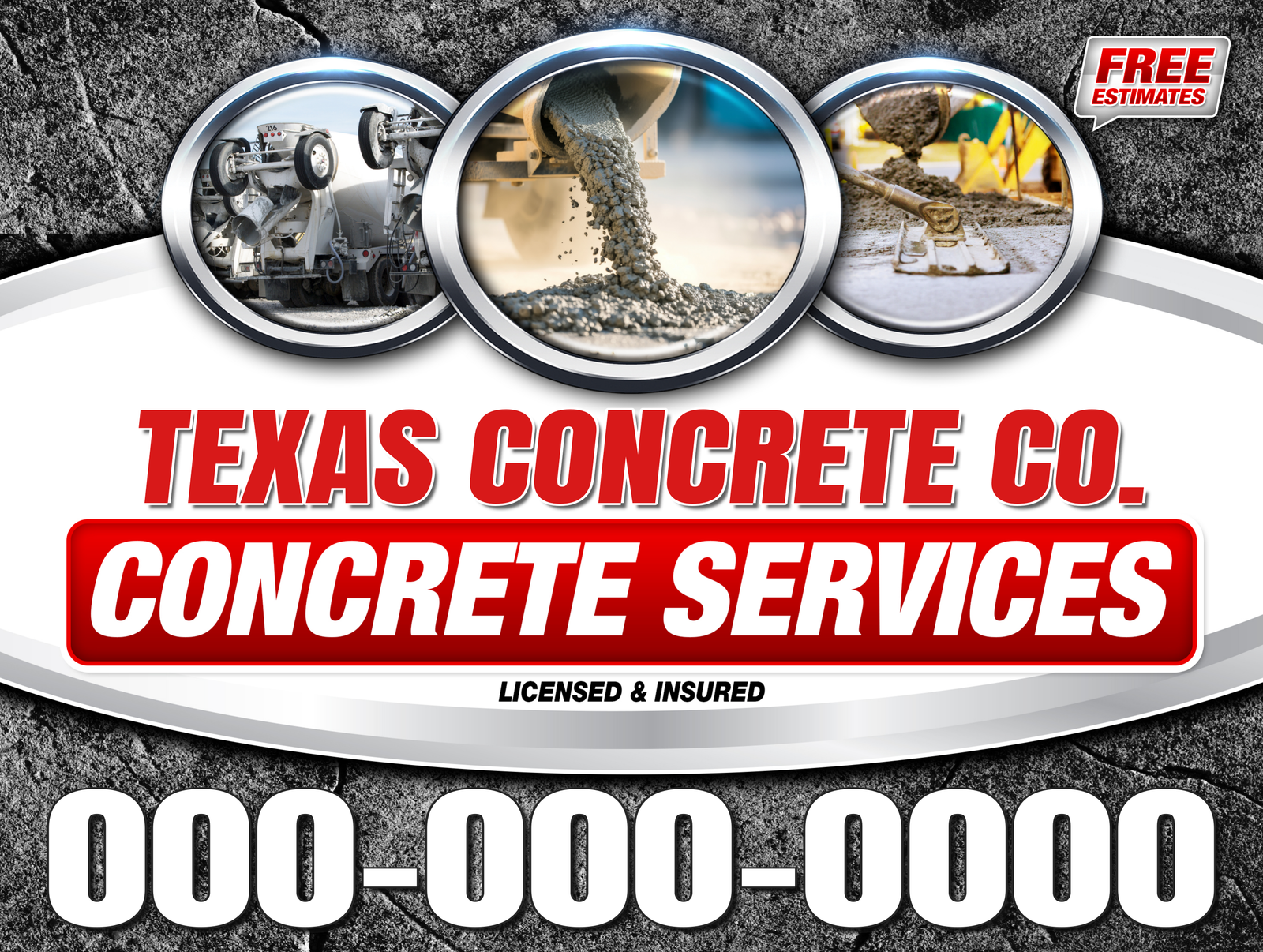 Concrete Services Yard Sign — OFR-1093