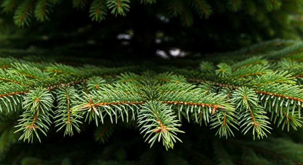 Vibrant Evergreen Christmas Tree Branches Close-Up