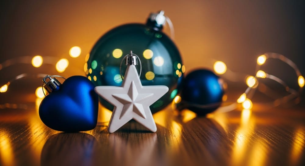 Sparkling Christmas Ornaments with Warm Fairy Lights