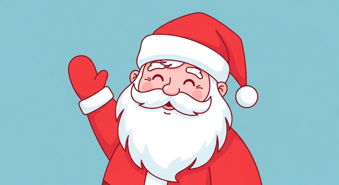 Jolly Santa Claus Waving Hello