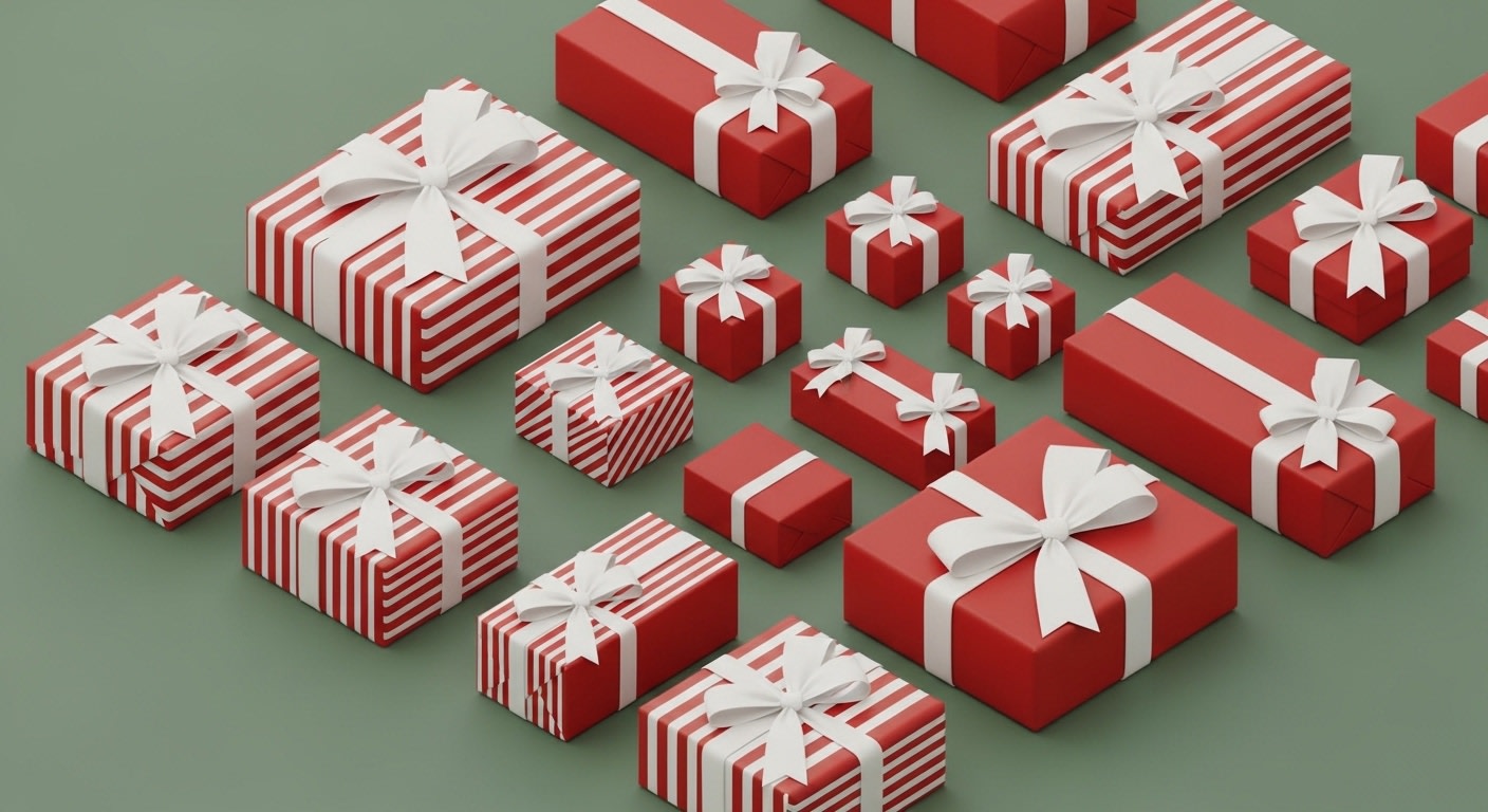 Elegant Red & White Christmas Gift Boxes
