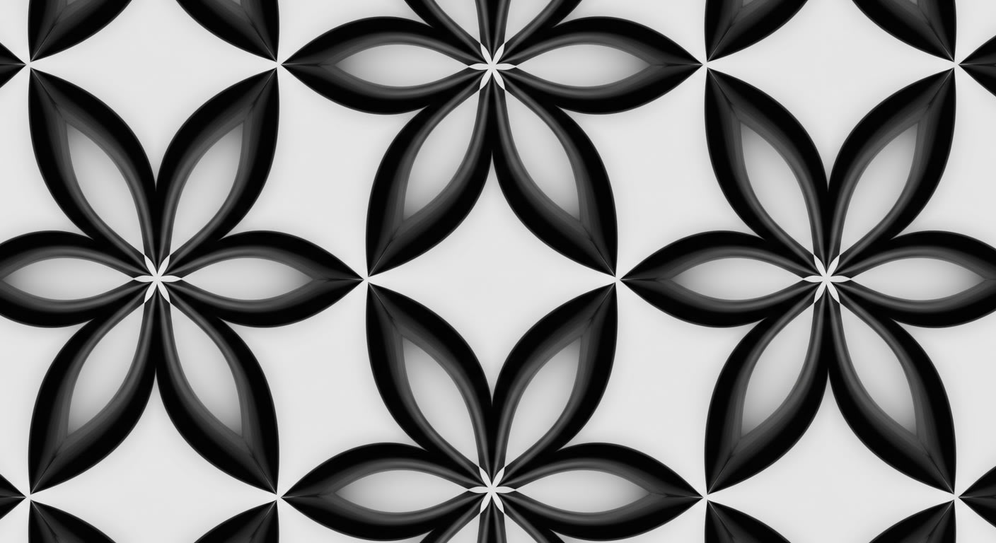 Elegant Black & White Geometric Floral Pattern Background