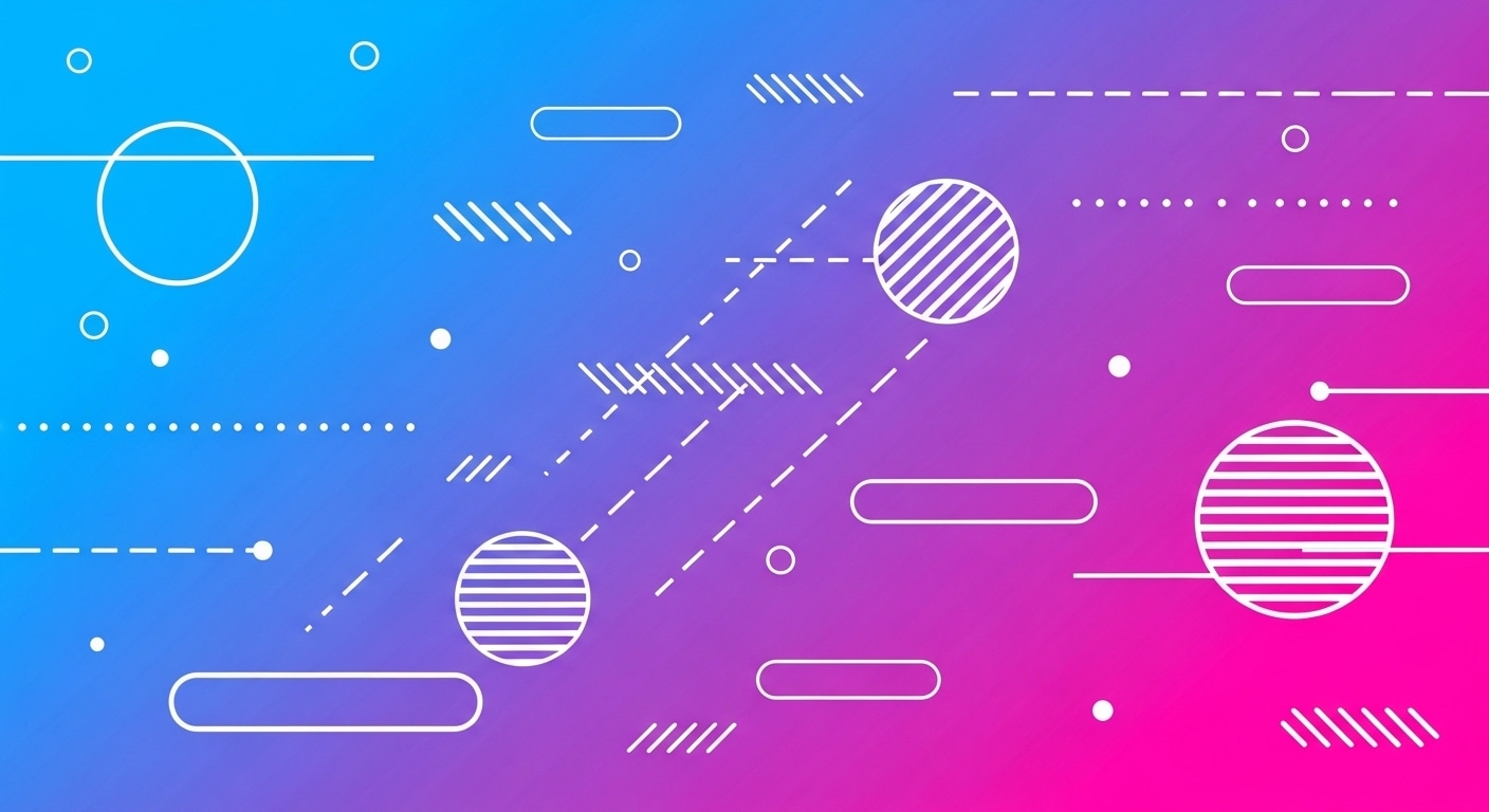 Vibrant Geometric Shapes Background with Blue-Pink Gradient