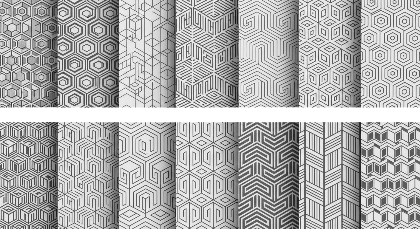 Modern Geometric Line Patterns - Vector Backgrounds