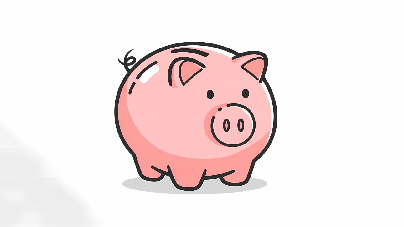 Cute Pink Piggy Bank Free Vector Illustration for Savings & Finance