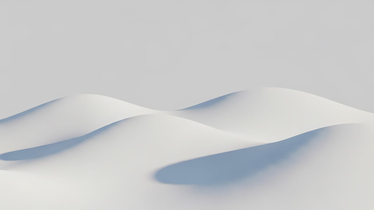 Minimalist abstract white waves background with soft shadows, perfect for modern designs. Clean 3D render. Free Vector available.