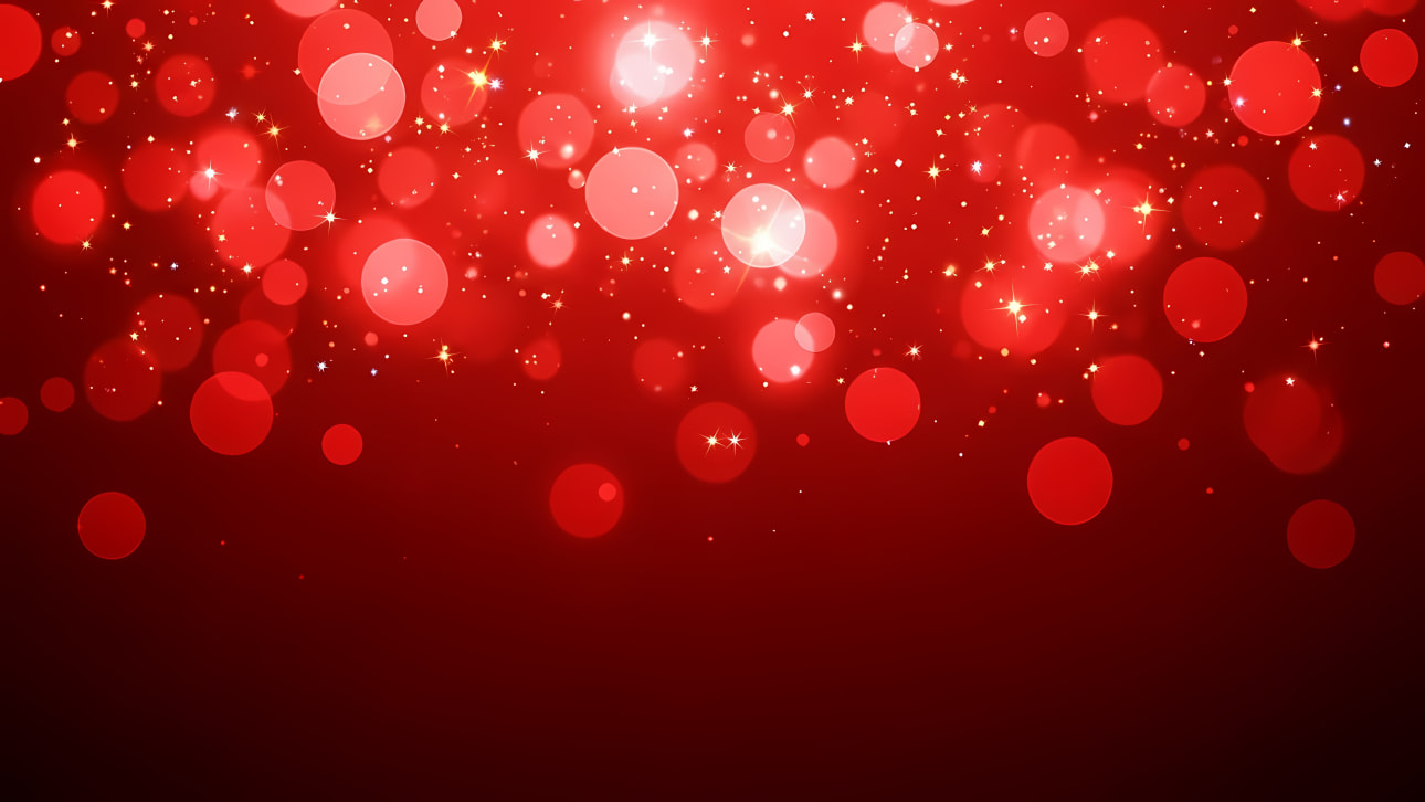 This festive red bokeh background with sparkling glitter and stars is perfect for holiday designs, celebrations, or romantic themes.