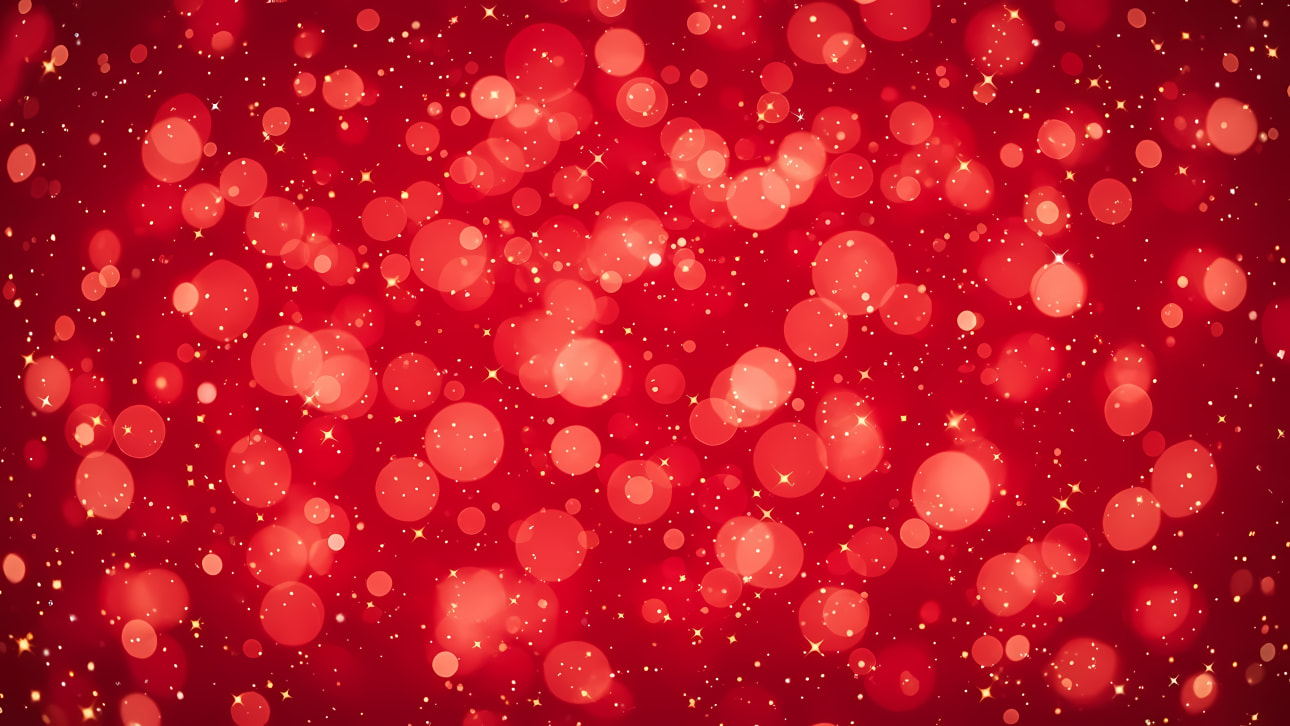 Download this festive red glitter and bokeh lights background. Perfect for Christmas, Valentine's Day, parties, and vibrant design projects.