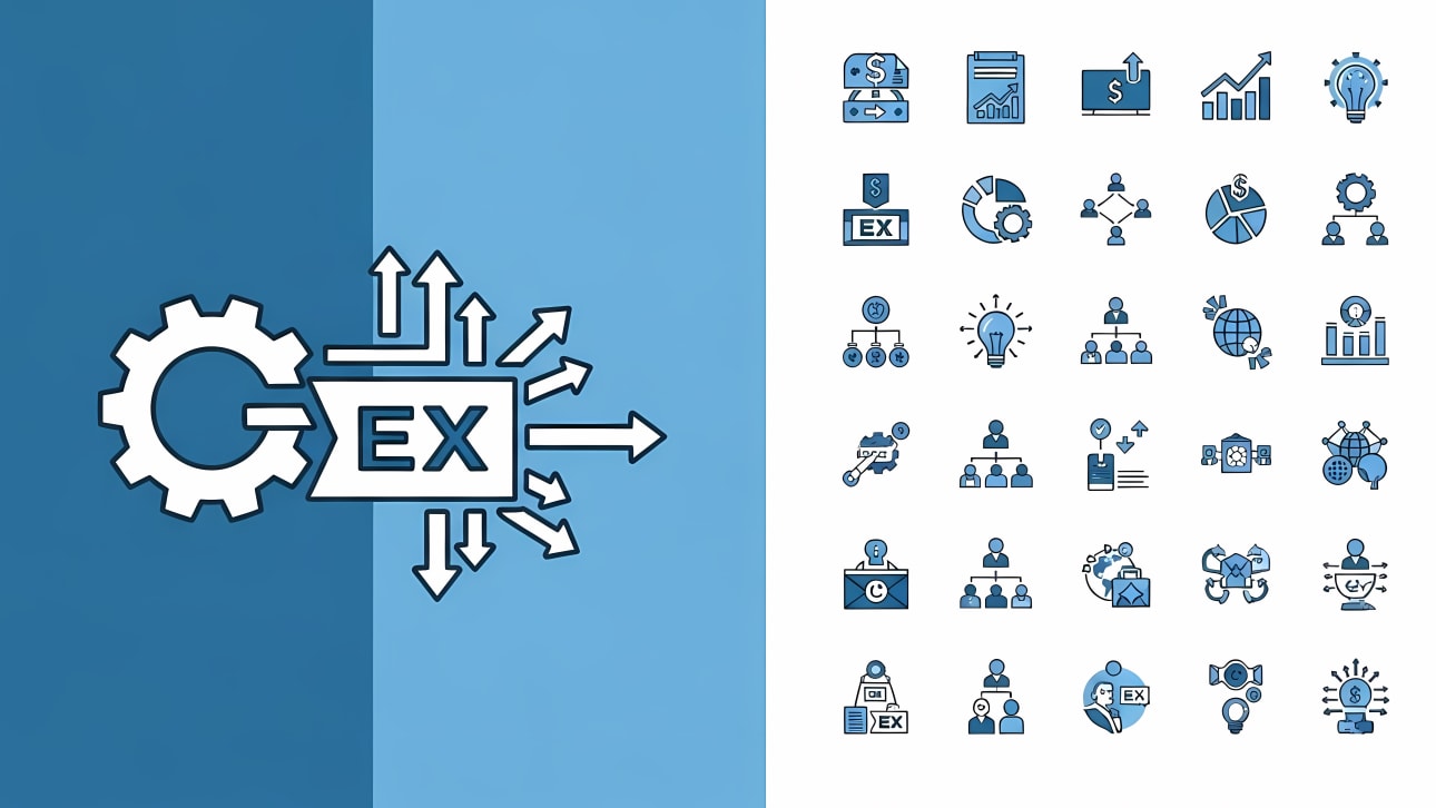 Explore a comprehensive set of blue business and management icons, featuring finance, strategy, and team collaboration.