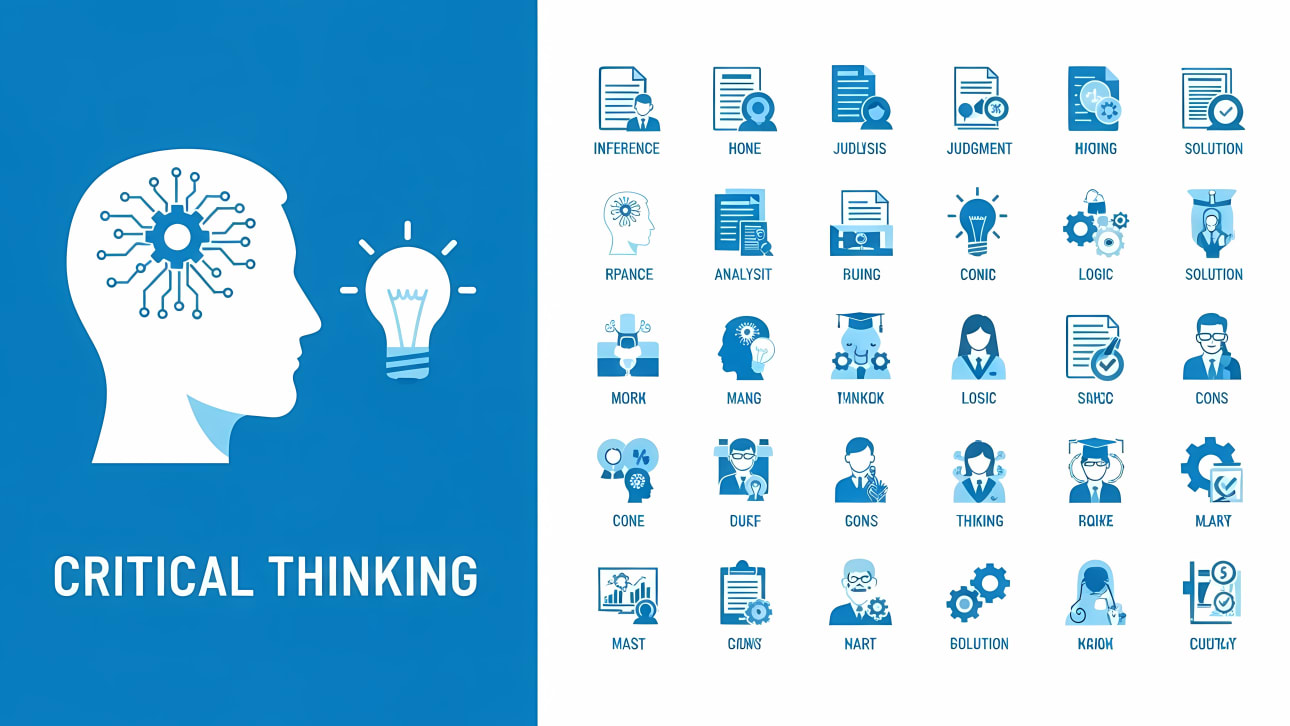 Explore this comprehensive free vector set for critical thinking, problem-solving, analysis, and innovation concepts.