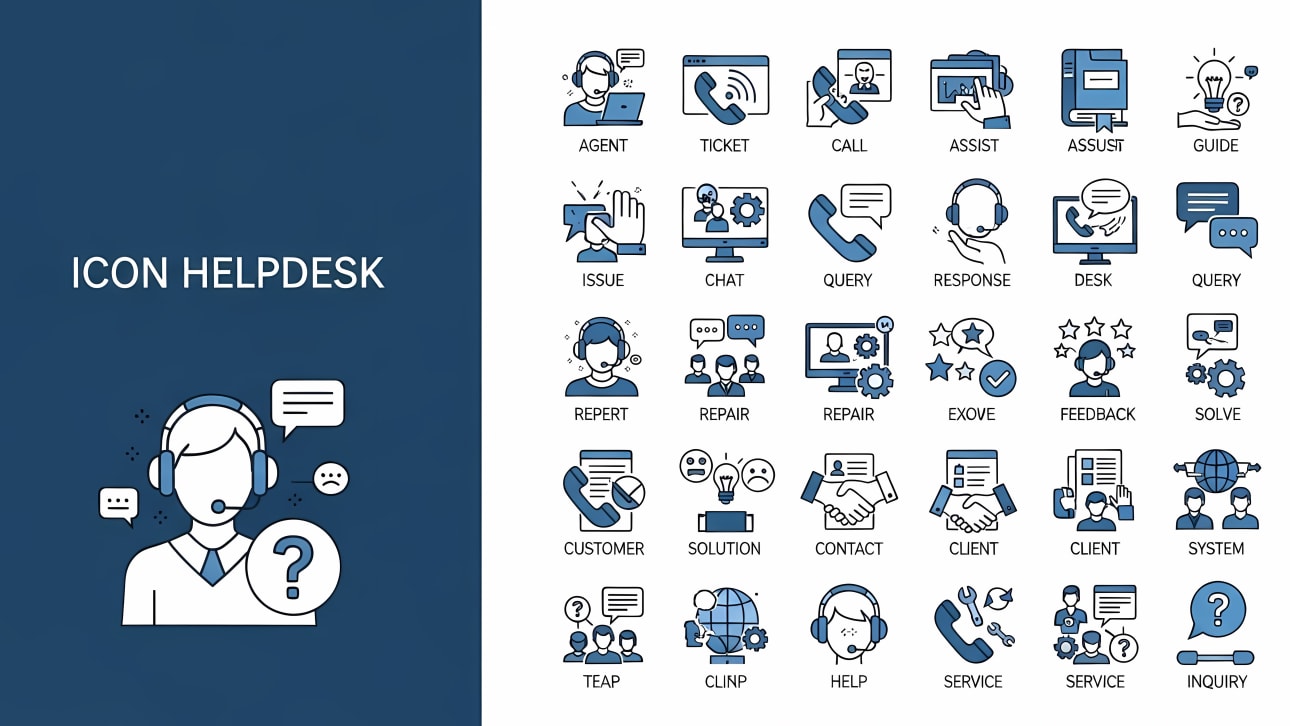 Explore a comprehensive collection of helpdesk and customer support icons.