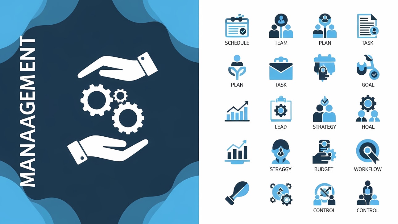 Download this comprehensive free vector icon set for business and project management.