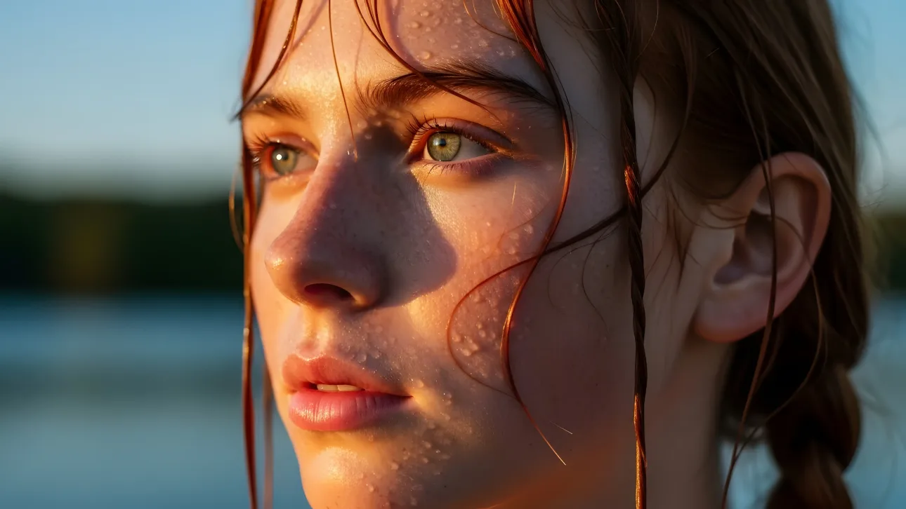 Capture radiant beauty with this image of a woman's glowing skin.