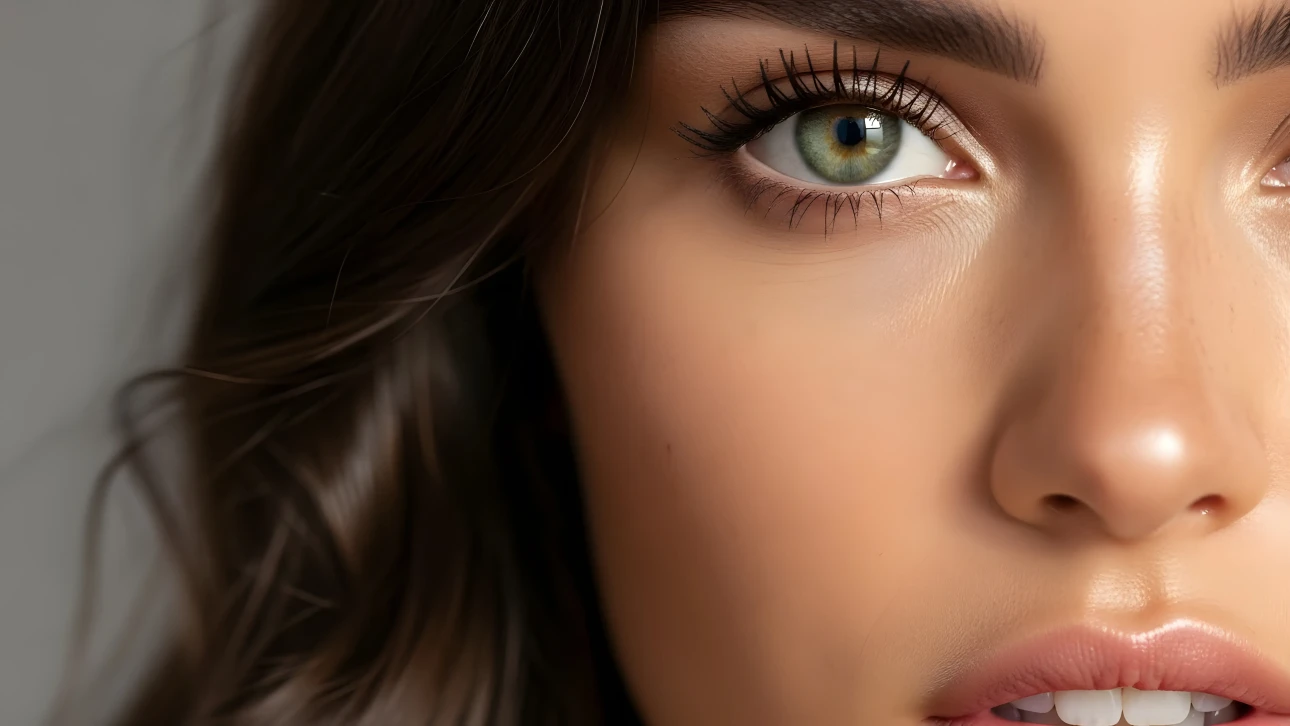 Enhance your project with this captivating closeup of a woman's eye. A premium design asset perfect for cosmetic and beauty branding.
