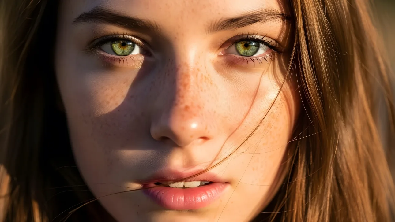 Showcase the beauty of natural features with this close-up portrait, perfect for beauty campaigns and relatable lifestyle imagery.
