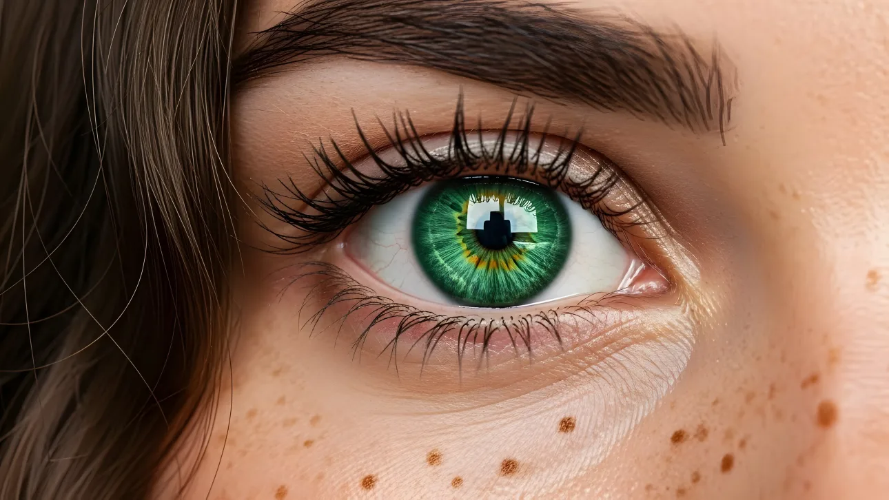 Enhance your creative projects with this detailed image of a woman's green eye, a premium design asset perfect for beauty and fashion campaigns.