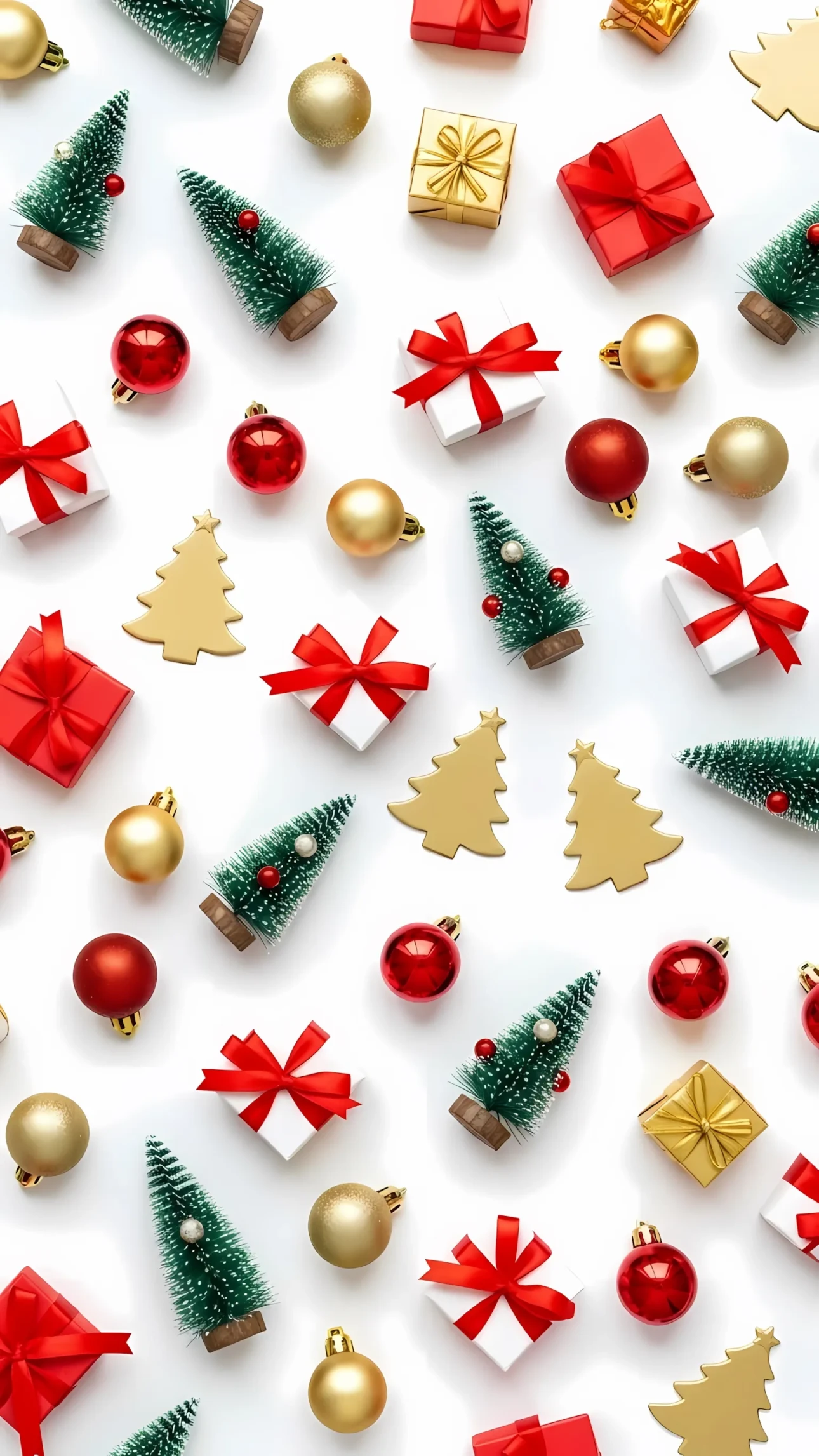 Elevate your festive designs with this vibrant Christmas arrangement featuring ornaments and gifts, offering a premium aesthetic for holiday projects. Perfect for social media.