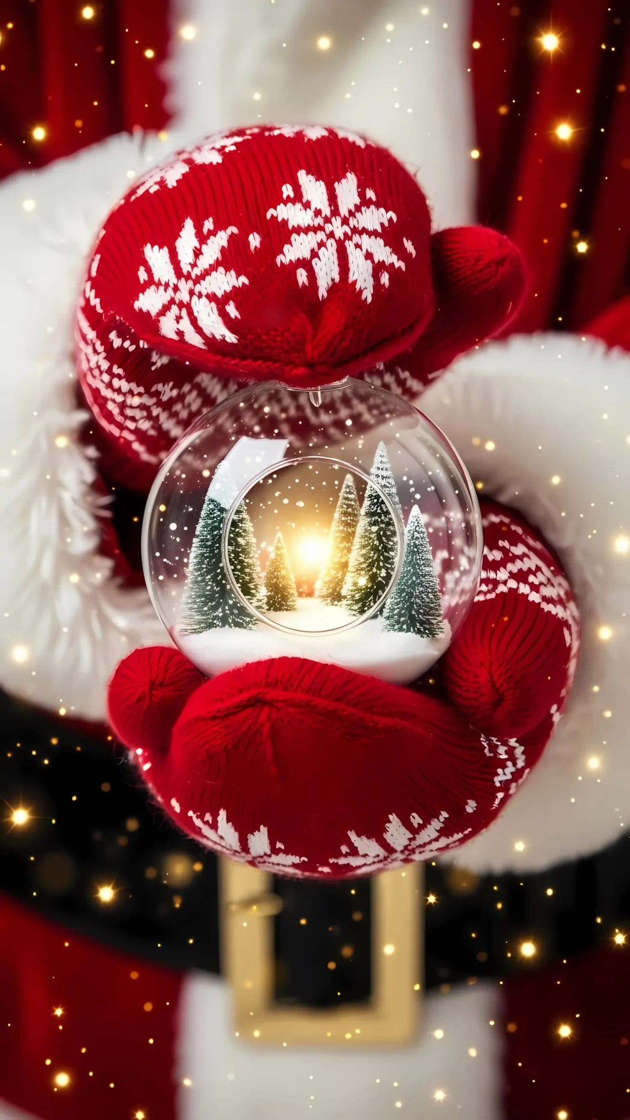 Capture the magic of Christmas with this enchanting scene of Santa holding a snow globe. Ideal for festive marketing campaigns and holiday-themed content.