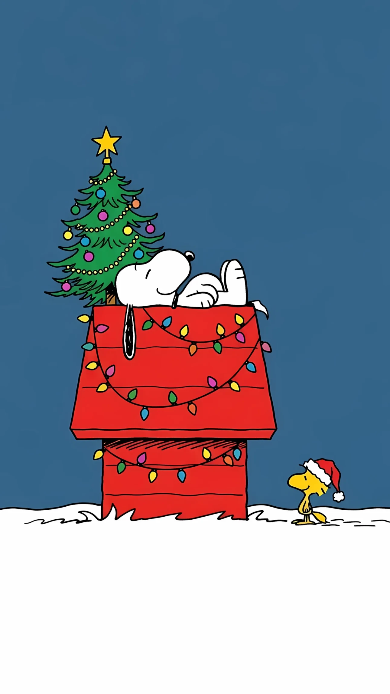 Enhance your seasonal designs with this charming illustration featuring Snoopy and Woodstock celebrating Christmas.  Perfect for spreading holiday cheer and creating heartwarming designs.