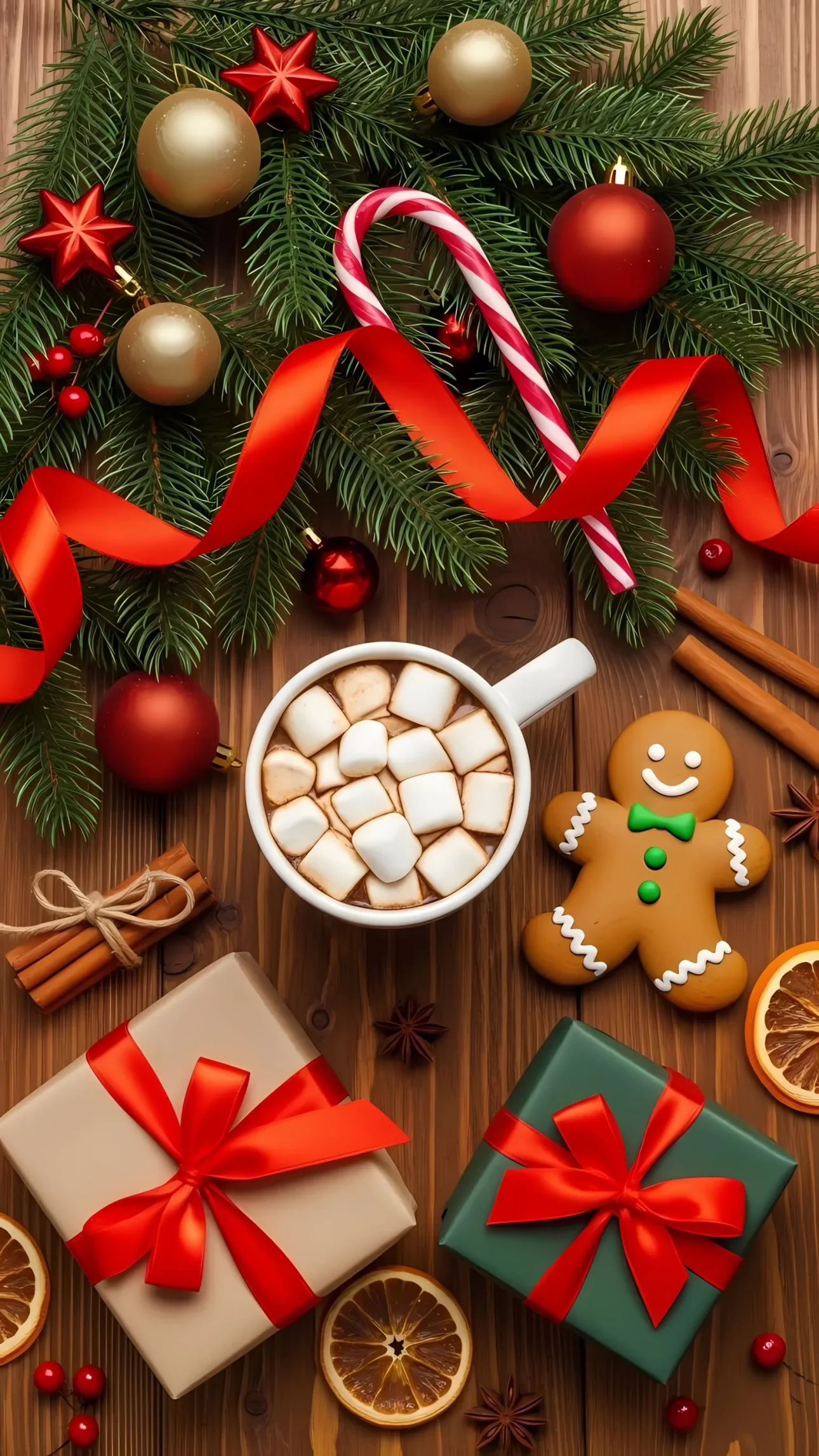 Elevate your holiday projects with this charming Christmas still life featuring festive decorations. Ideal for creating heartwarming seasonal designs and evoking holiday cheer.