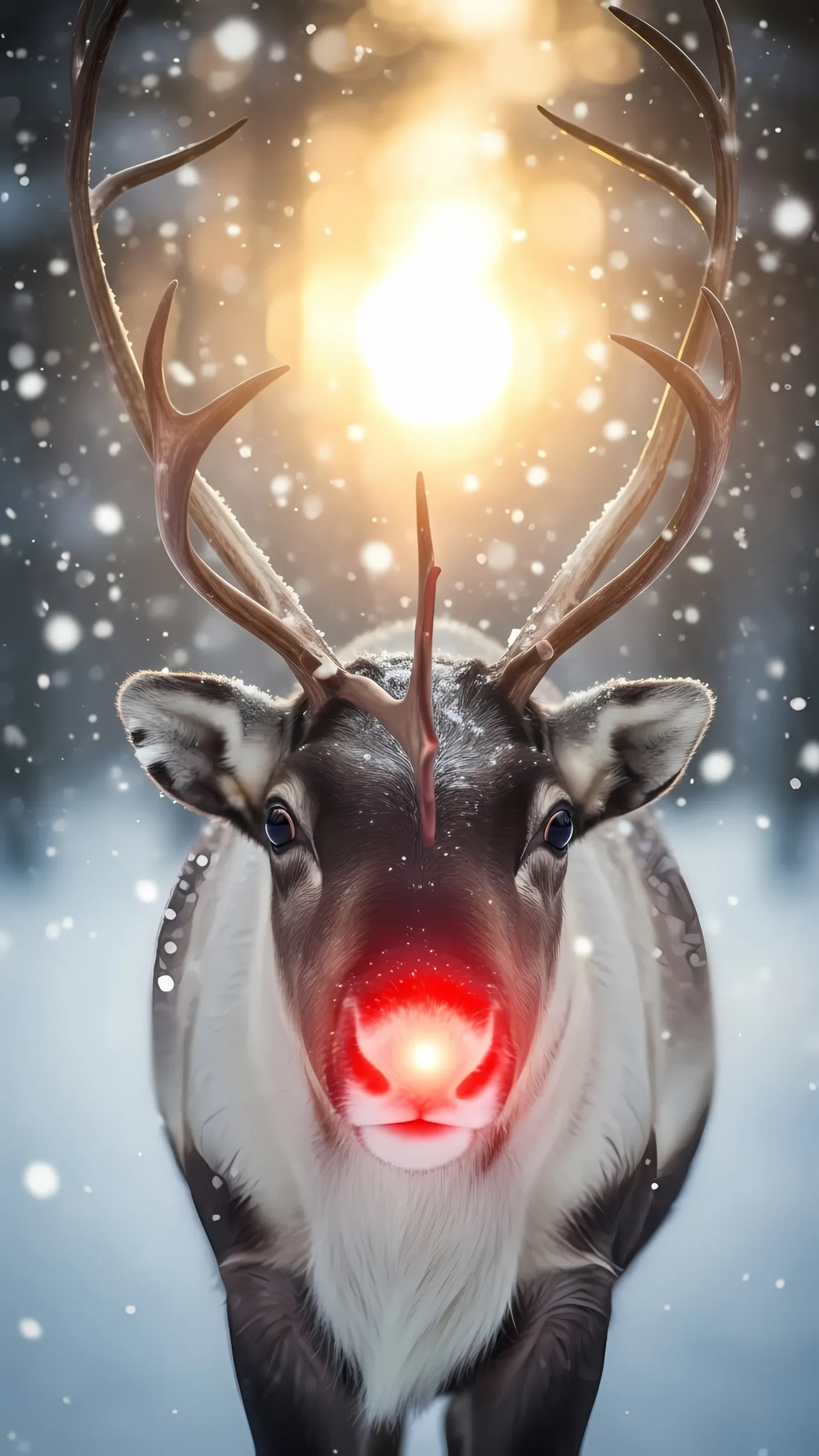 Elevate your holiday designs with this glowing reindeer illustration! A premium design asset, perfect for creating magical Christmas-themed projects.