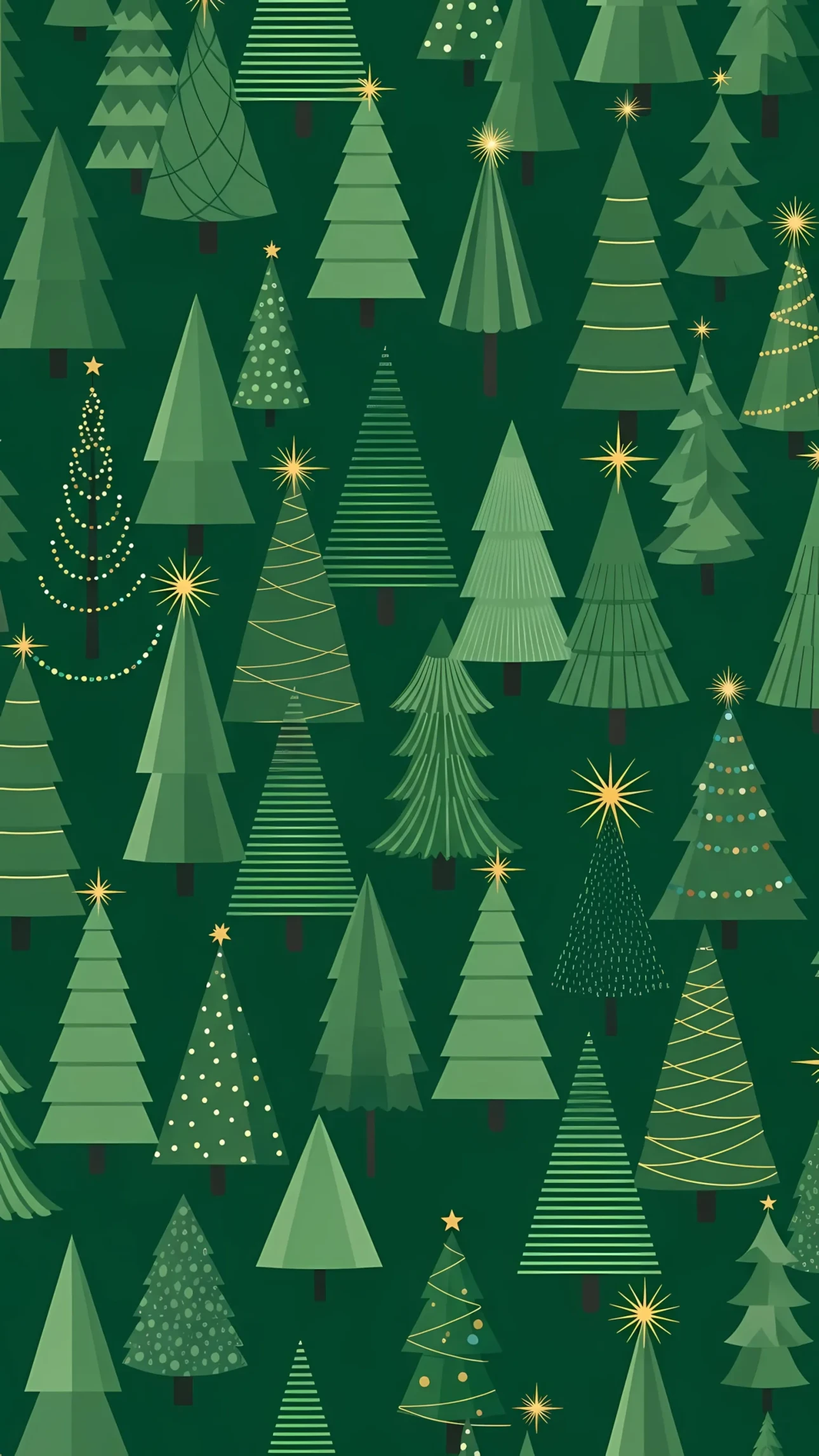 Elevate your holiday designs with this Christmas tree pattern featuring golden stars. A premium design asset ready for instant commercial use.