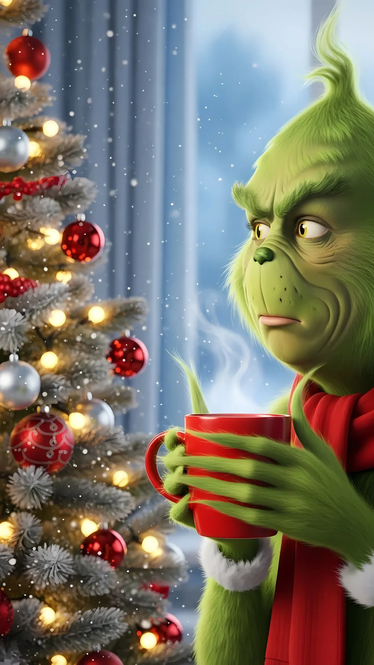 Elevate your holiday designs with this charming Grinch illustration, featuring a festive Christmas scene. Perfect for seasonal marketing and heartwarming projects.