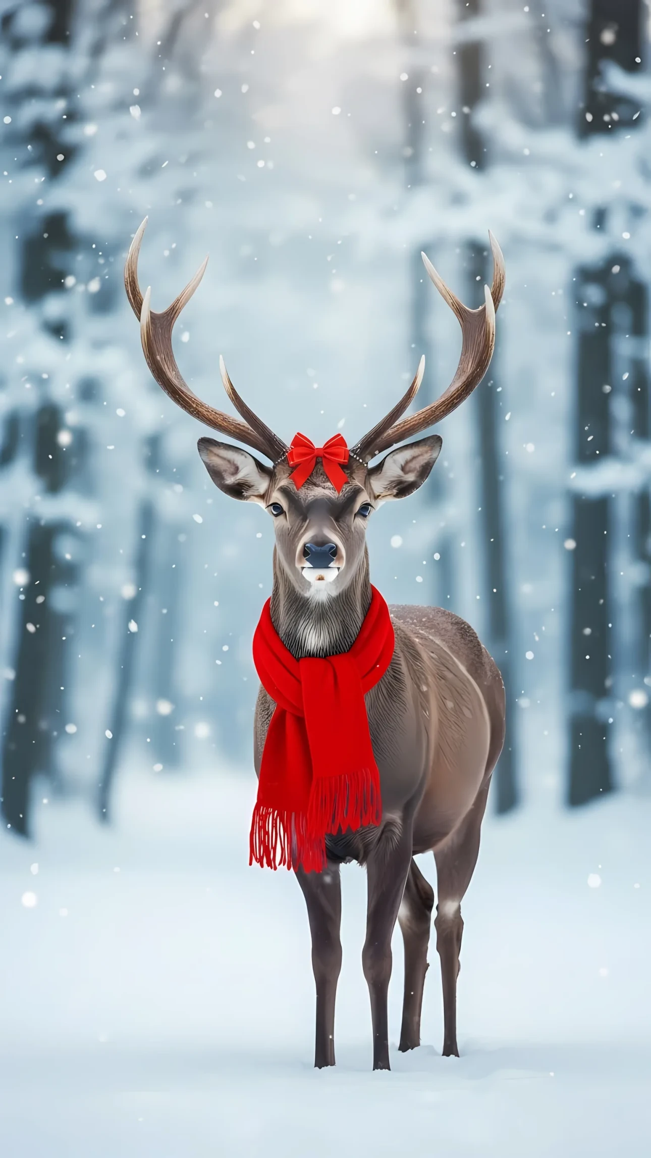 Enhance your holiday designs with this charming reindeer illustration featuring festive winter attire. Perfect for seasonal campaigns and greeting cards.